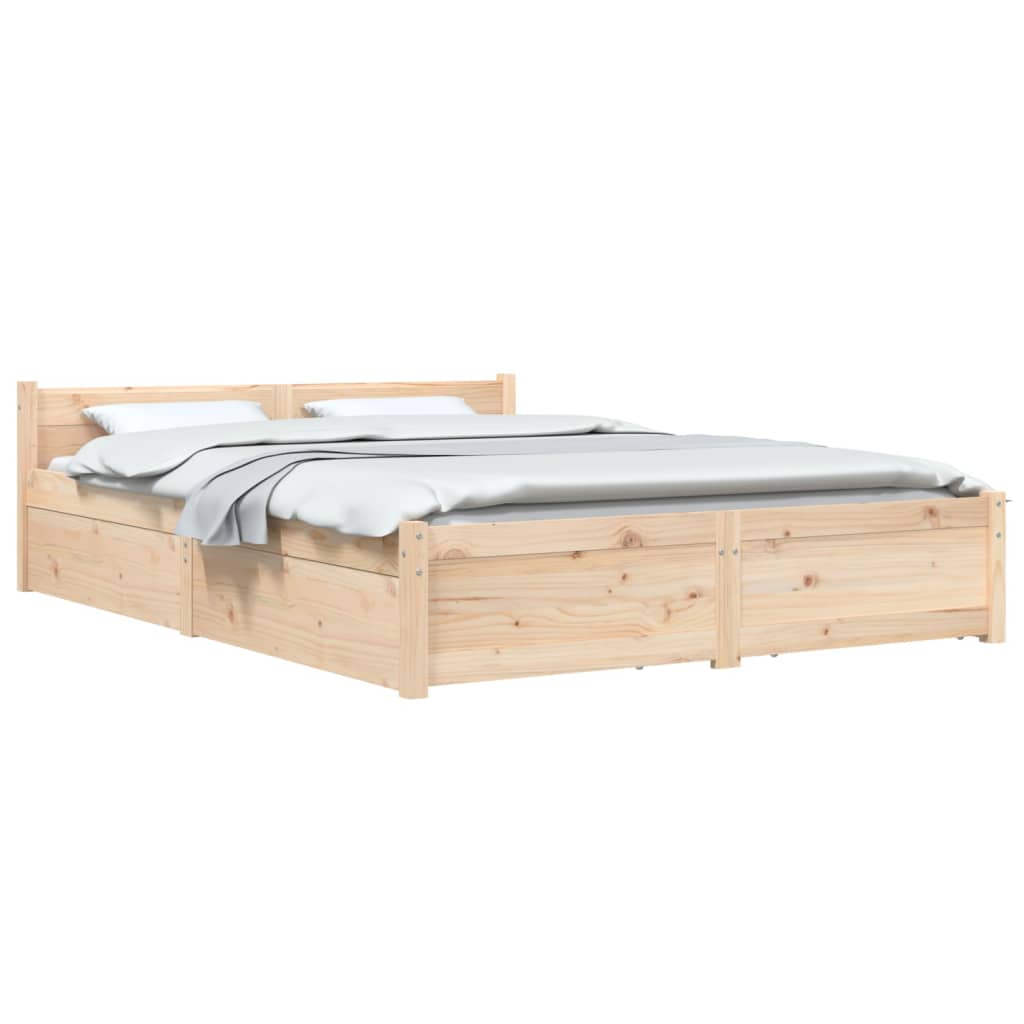 vidaXL Bed Frame with Drawers 140x190 cm