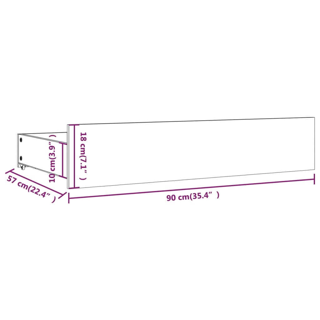 Posteljni okvir s predali 140x190 cm