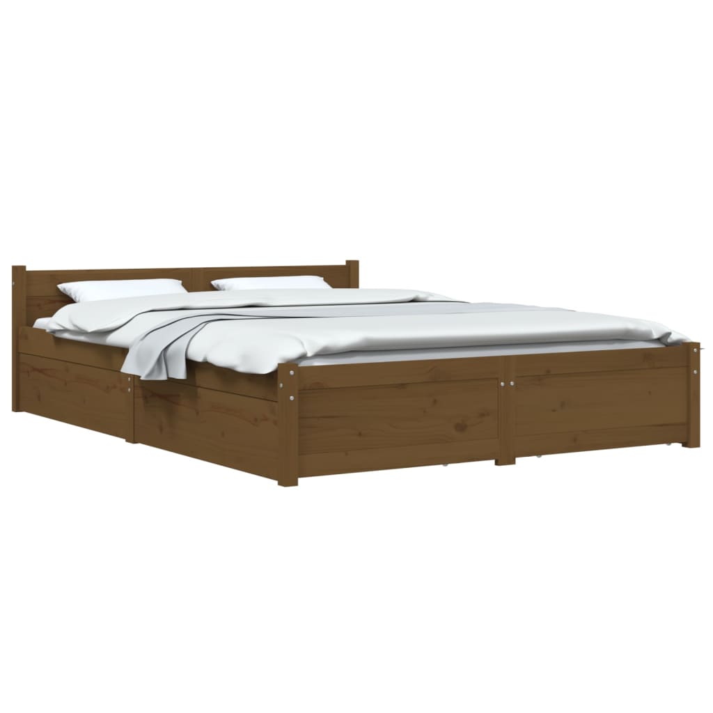 vidaXL Bedframe met lades honingbruin 120x200 cm