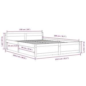 Rám postele se zásuvkami bílý 150 x 200 cm King Size - obrázek 11