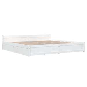 Rám postele se zásuvkami bílý 180 x 200 cm Super King - obrázek 4