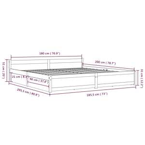 Rám postele se zásuvkami bílý 180 x 200 cm Super King - obrázek 11