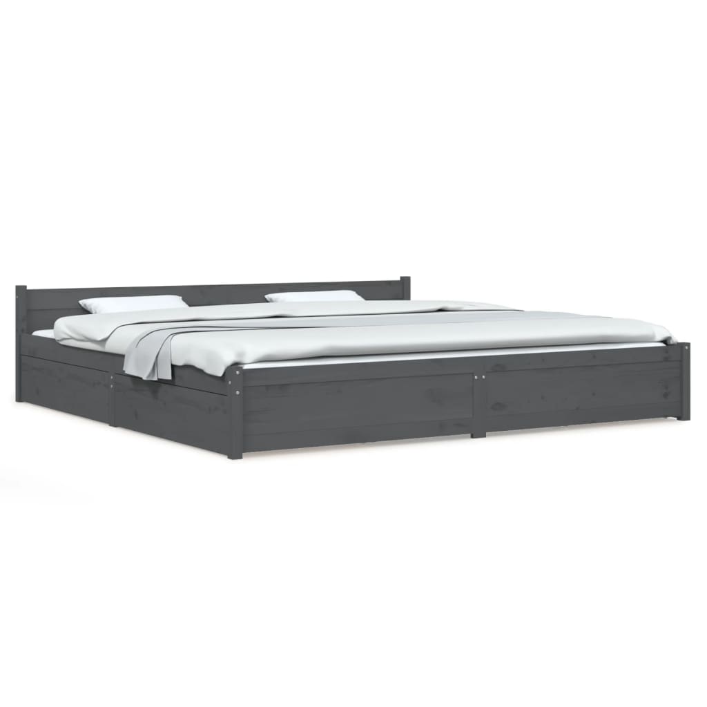 Bett mit Schubladen Grau 180x200 cm 6FT Super King-2