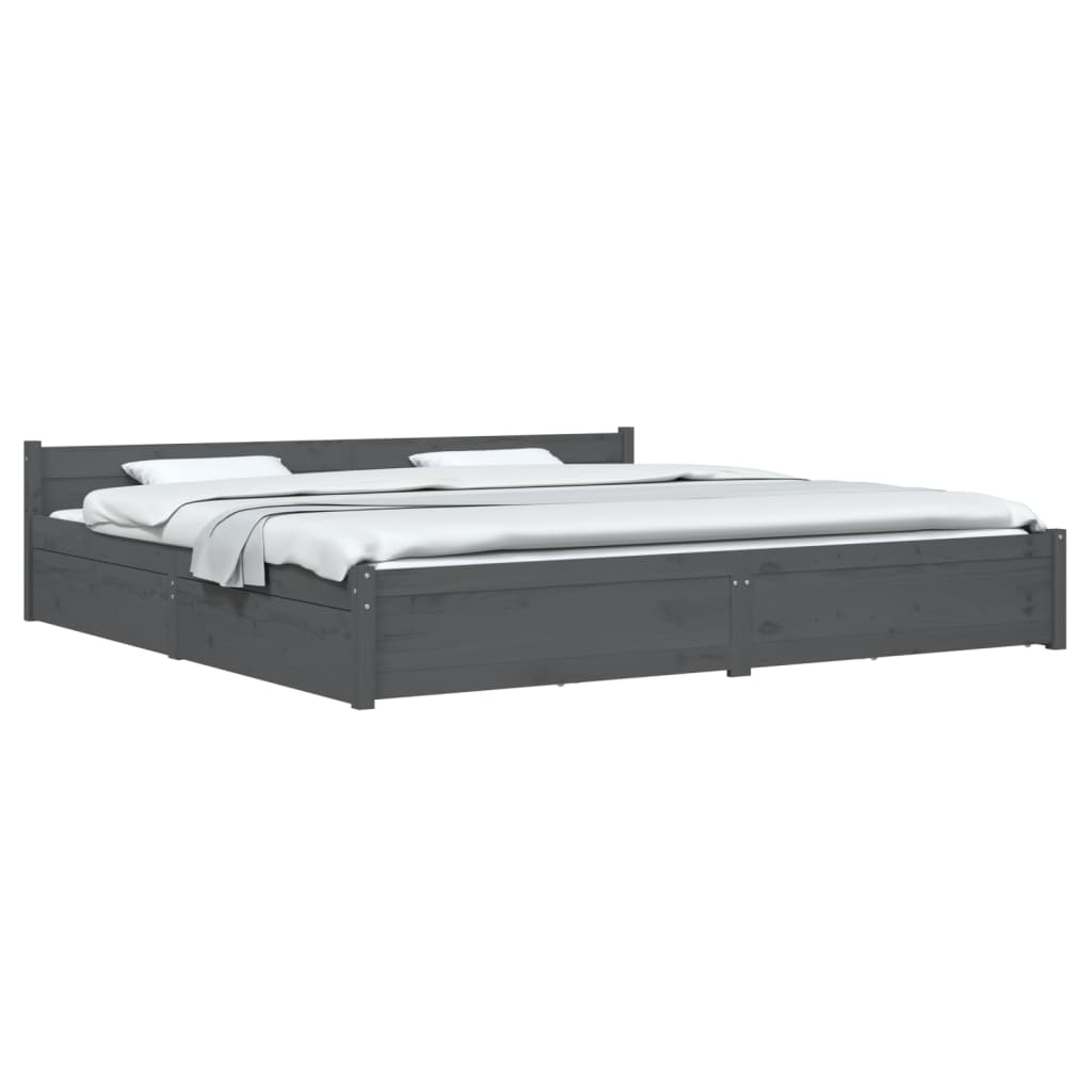 Bett mit Schubladen Grau 180x200 cm 6FT Super King-3