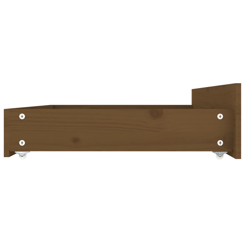 mézbarna ágykeret fiókokkal 180 x 200 cm (6FT Super King)