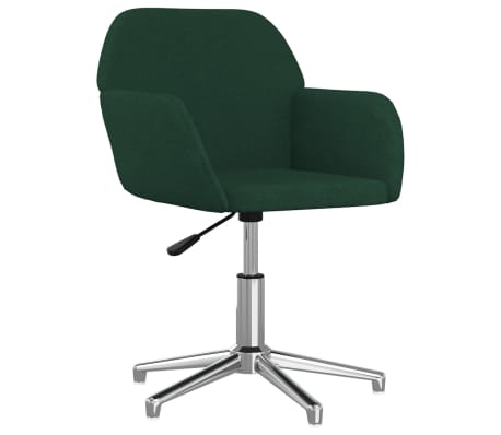 vidaXL Chaises pivotantes &agrave; manger lot de 2 vert fonc&eacute; tissu