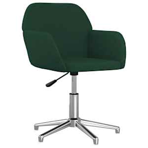 vidaXL Chaises pivotantes &agrave; manger lot de 2 vert fonc&eacute; tissu