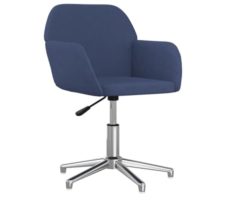 vidaXL Obrotowe krzesła stołowe, 2 szt., niebieskie, obite tkaniną