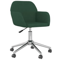 vidaXL Swivel Dining Chairs 2 pcs Dark Green Fabric