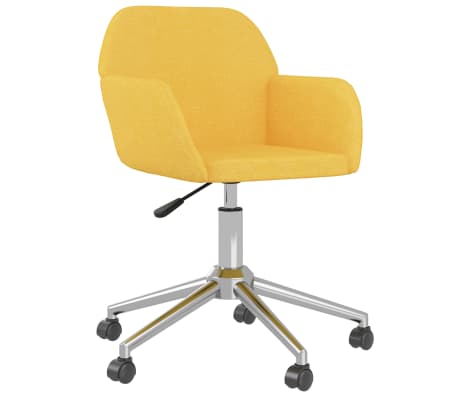 vidaXL Pasukamos valgomojo kėdės, 2vnt., garstyčių geltonos, audinys