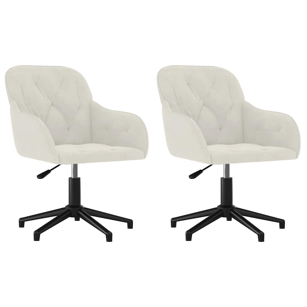 vidaXL Otočné jídelní židle 2 ks krémové samet