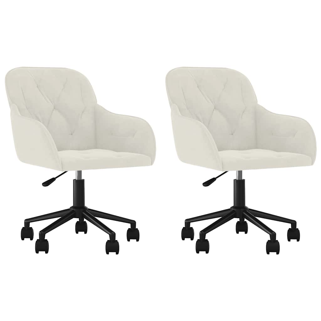 vidaXL Otočné jídelní židle 2 ks krémové samet