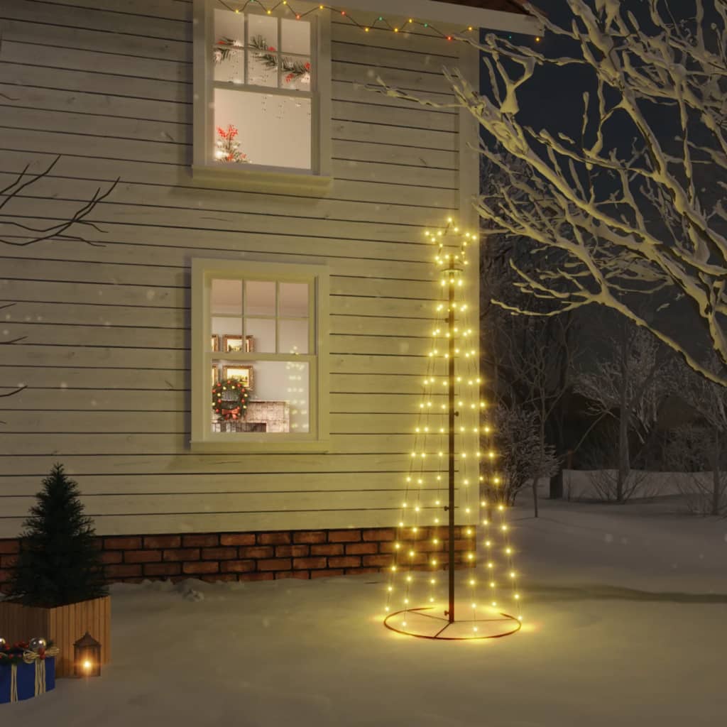 vidaXL kegleformet juletræ 108 LED'er 70x180 cm varm hvid