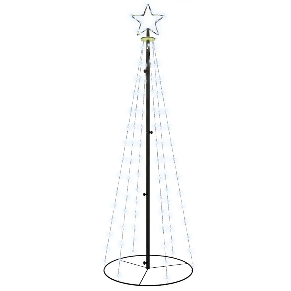 vidaXL Vánoční stromek kužel 108 studených bílých LED diod 70 x 180 cm