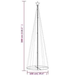 Vánoční stromek kužel 310 studených bílých LED diod 100x300 cm - obrázek 10