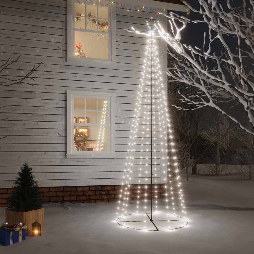 vidaXL kegleformet juletræ 310 LED'er 100x300 cm kold hvid