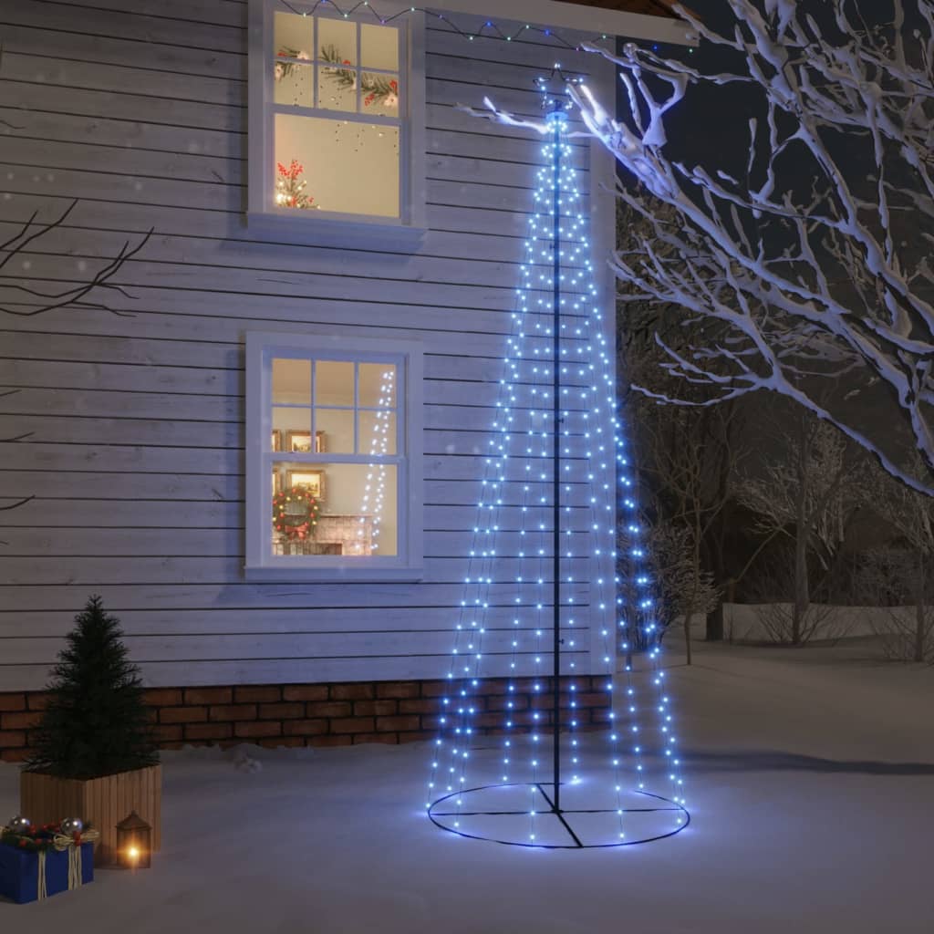 vidaXL kegleformet juletræ 1310 LED'er 100x300 cm blå