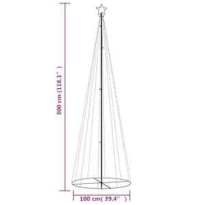 Vánoční stromek kužel 310 vícebarevných LED diod 100 x 300 cm - obrázek 10
