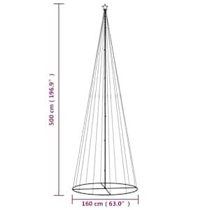 Vánoční stromek kužel 732 teplých bílých LED diod 160 x 500 cm - obrázek 10