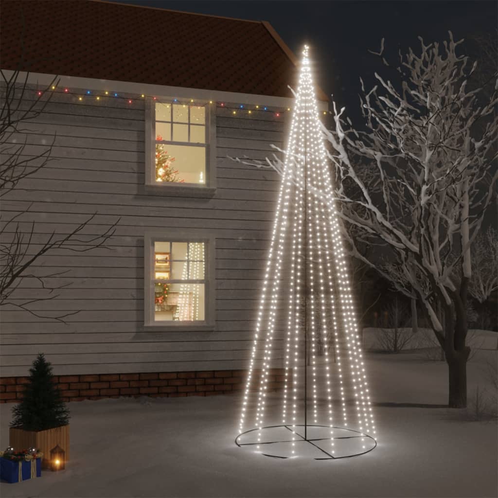 Vánoční stromek kužel 732 studených bílých LED diod 160x500 cm