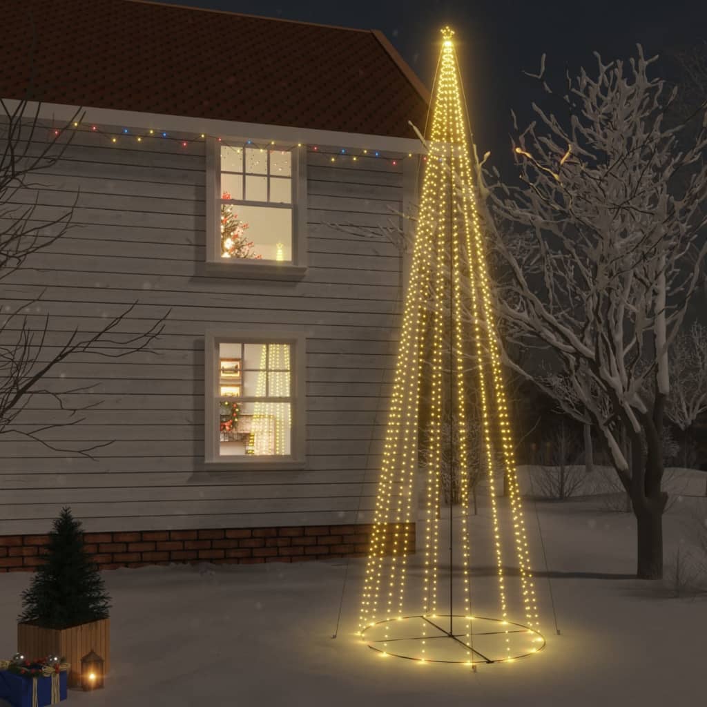 vidaXL Brad de Crăciun conic, 1134 LED-uri, alb cald, 230×800 cm 1134 imagine noua