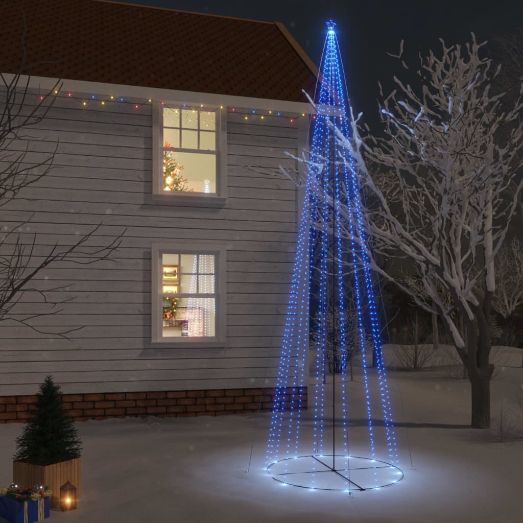 vidaXL Brad de Crăciun conic, 1134 LED-uri, albastru, 230×800 cm 1134 imagine noua