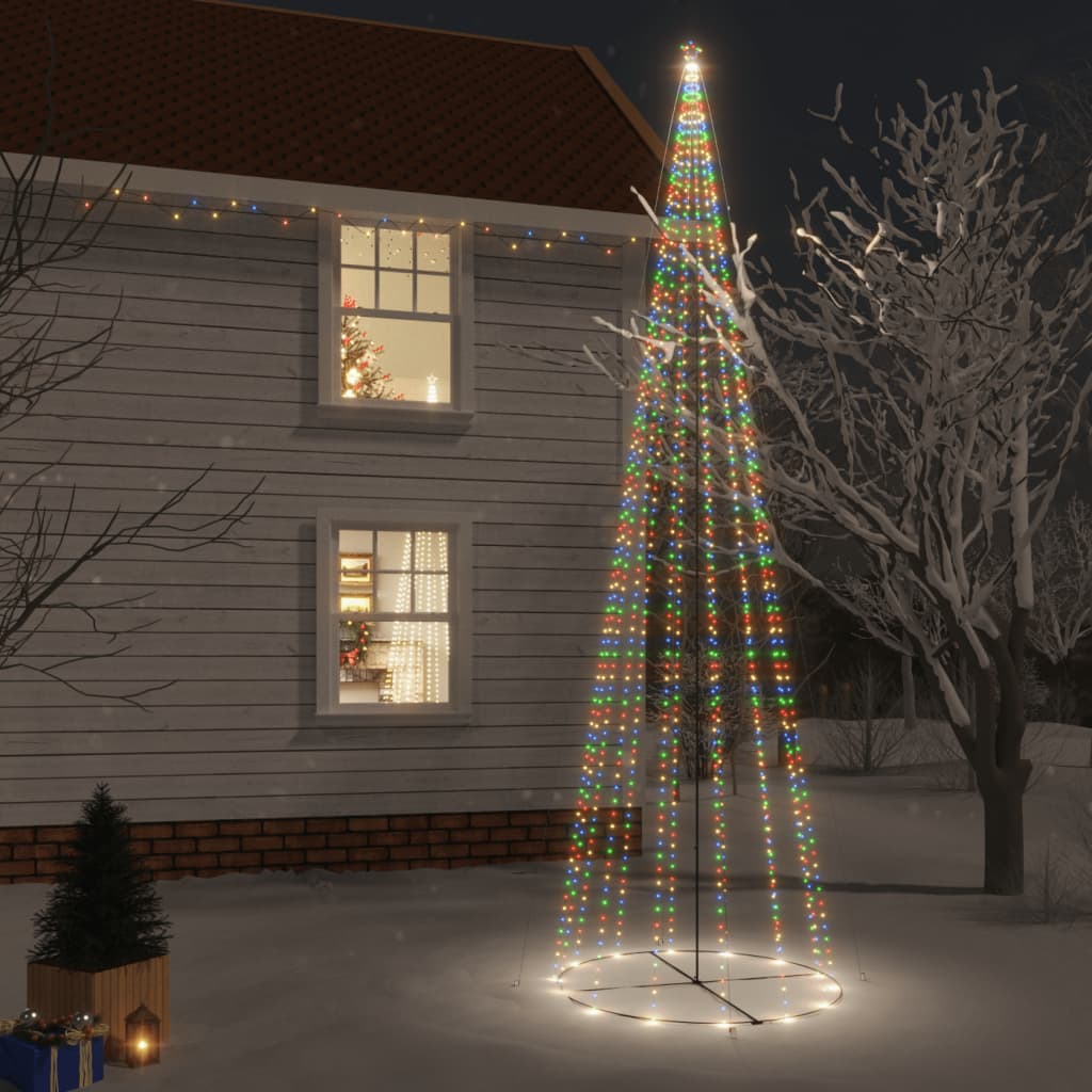 vidaXL Brad de Crăciun conic, 1134 LED-uri, multicolor, 230×800 cm 1134 imagine noua