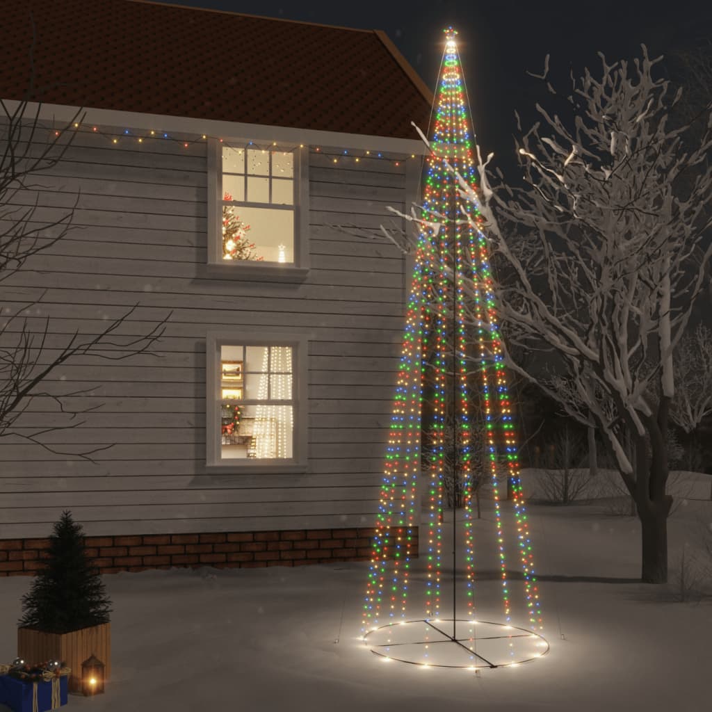 vidaXL Weihnachtsbaum Kegelform Mehrfarbig 1134 LEDs 230x800 cm