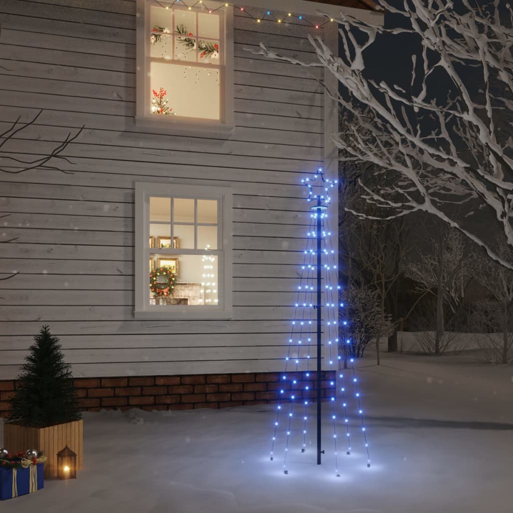 Sapin de Noël avec piquet Bleu 108 LED 180 cm