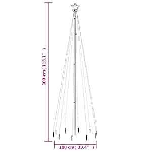 Vánoční strom s hrotem 310 teple bílých LED diod 300 cm - obrázek 10