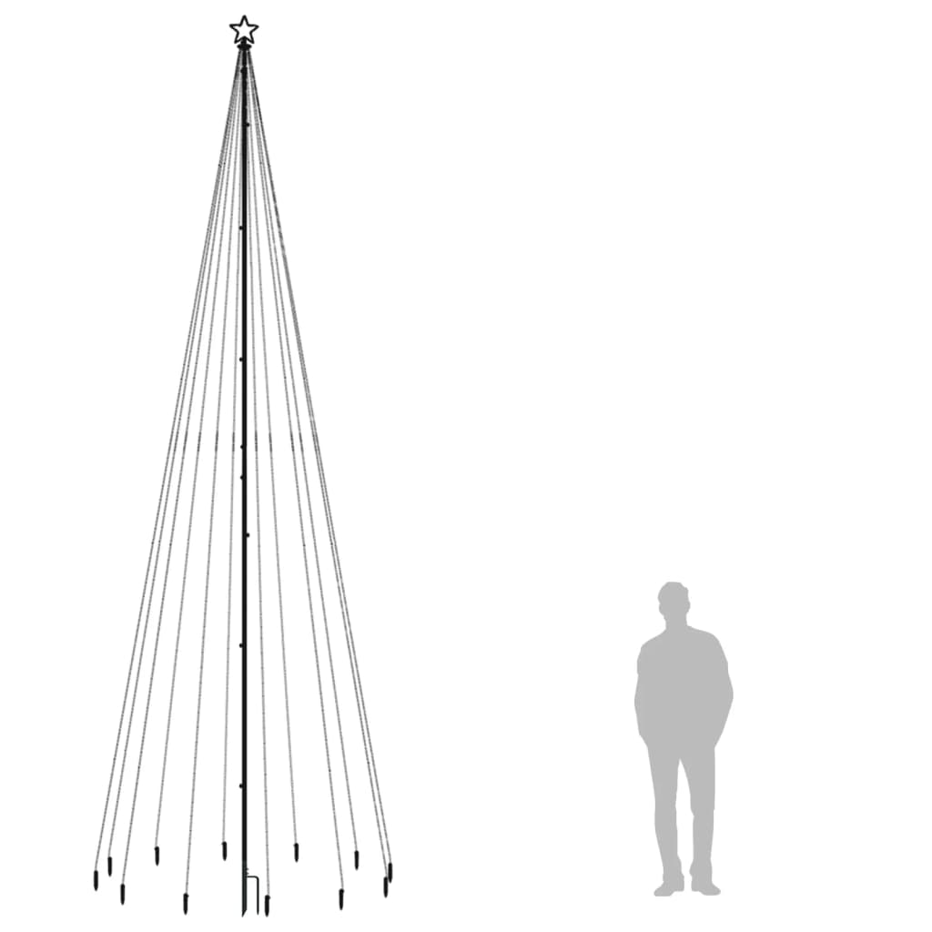 Vánoční strom s hrotem 732 teple bílých LED diod 500 cm