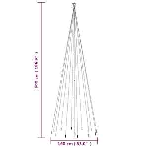 Vánoční strom s hrotem 732 teple bílých LED diod 500 cm - obrázek 10