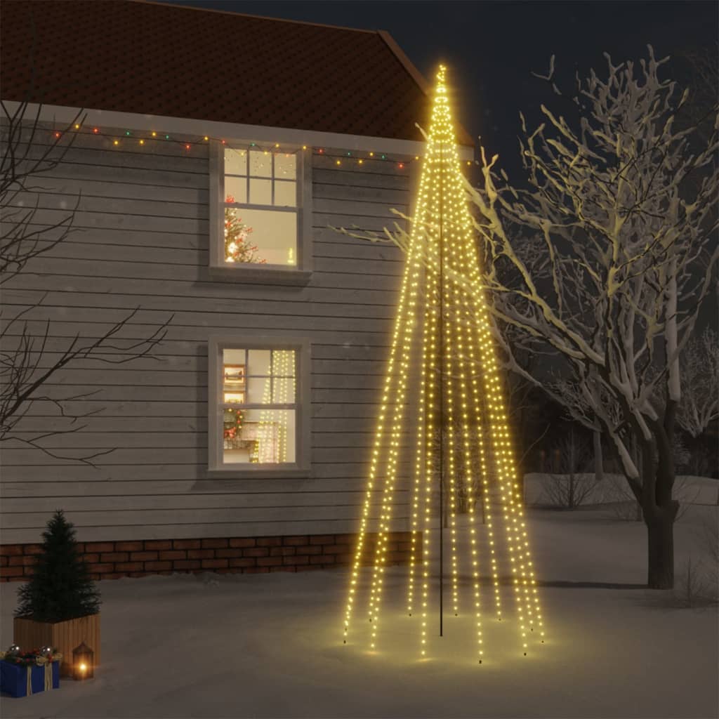 vidaXL juletræ med spyd 732 LED'er 500 cm varmt hvidt lys