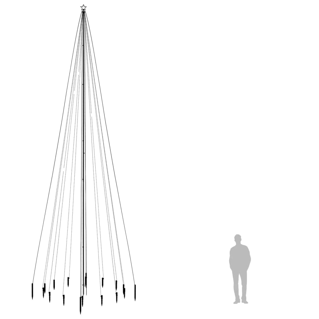  Vianočný stromček so špicom 1134 teplých bielych LED 800 cm