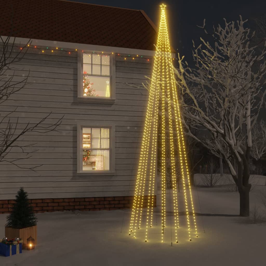 vidaXL Brad de Crăciun, 1134 LED-uri, alb cald, 800 cm, cu țăruș 1134 imagine noua