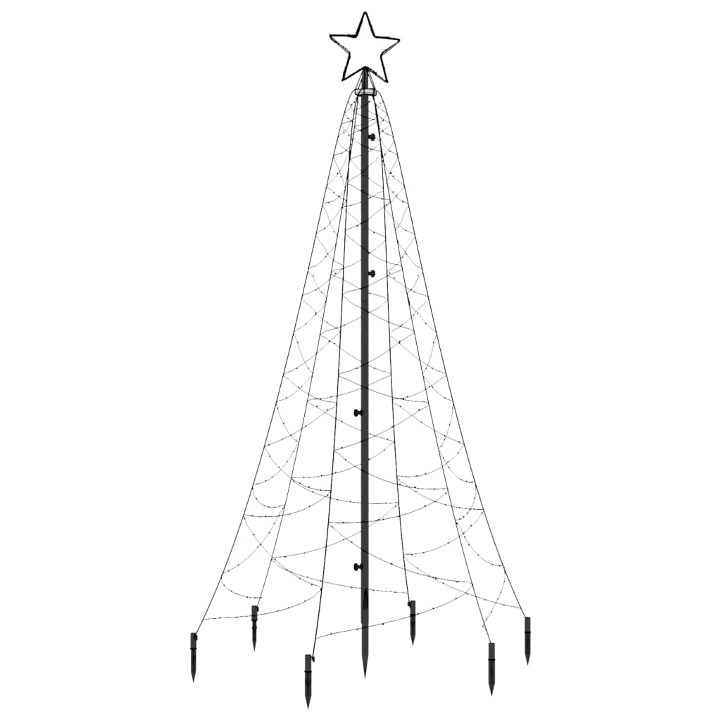 vidaXL Christmas Tree with Spike Warm White 200 LEDs 180 cm