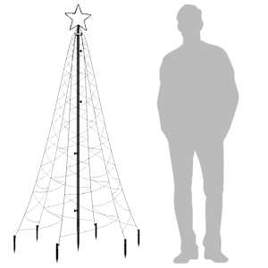 Vánoční strom s hrotem 200 teple bílých LED diod 180 cm - obrázek 9