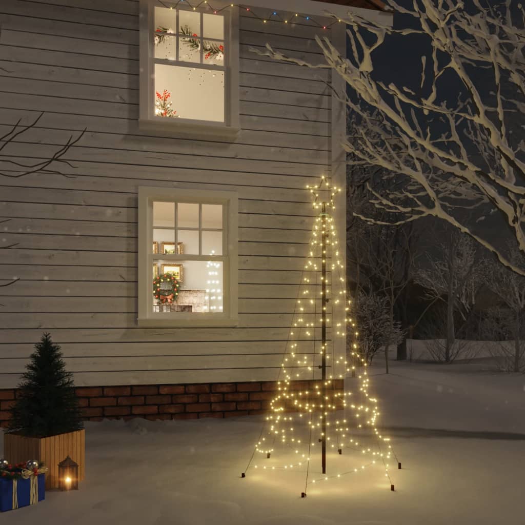 Kalėdų eglutė su kuoliuku, šiltos baltos spalvos, 200LED, 180cm | Stepinfit