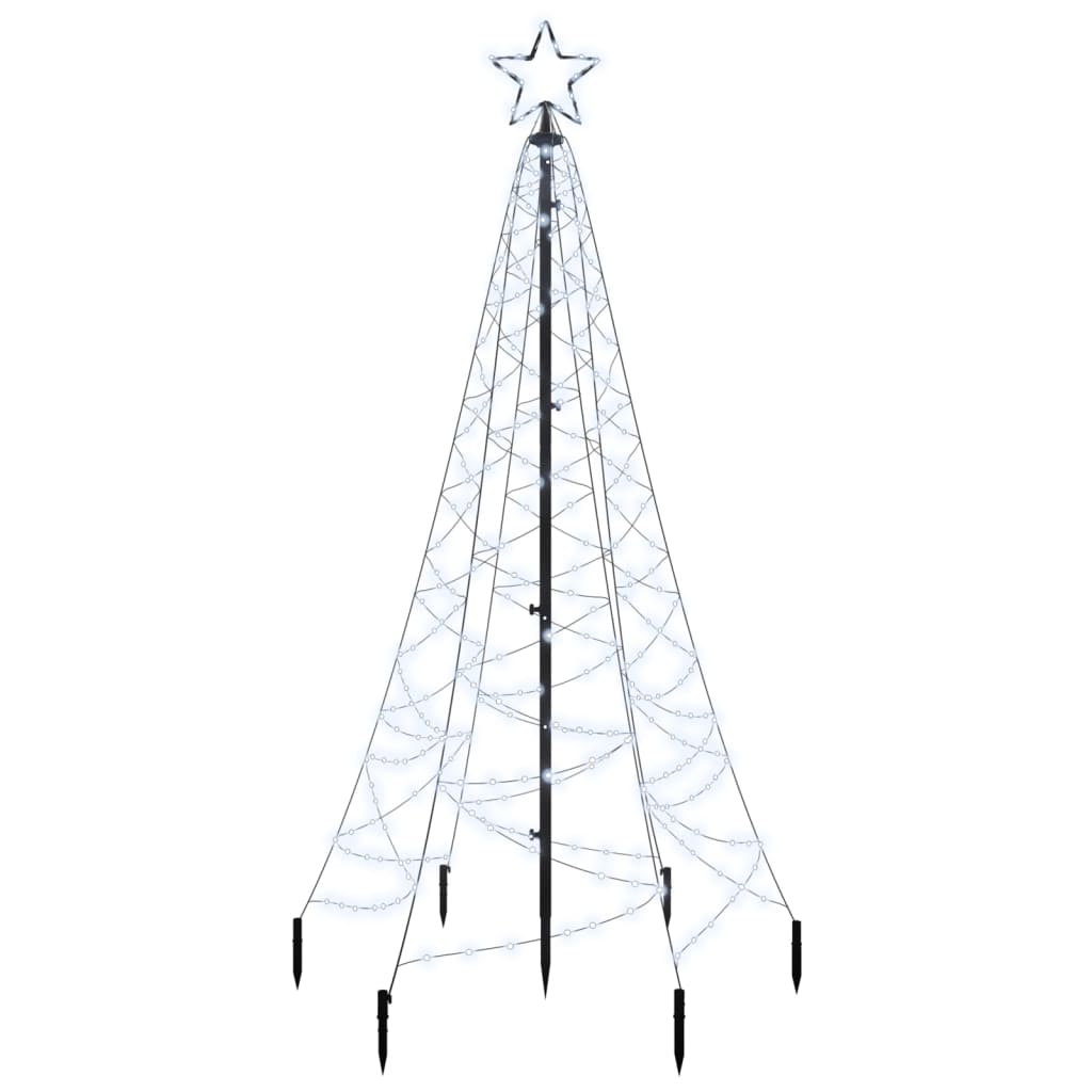 Image of vidaXL Christmas Tree with Spike Cold White 200 LEDs 180 cm