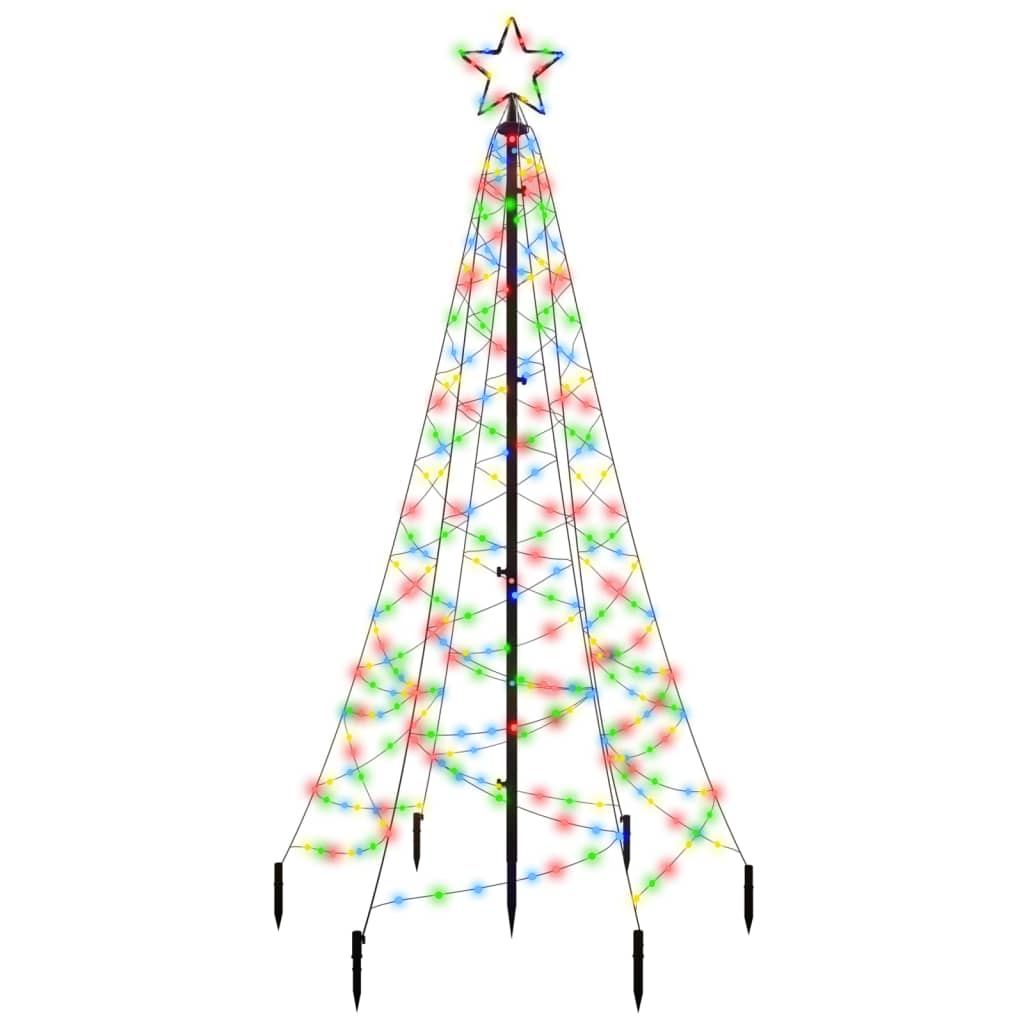 

vidaXL Christmas Tree with Spike Colorful 200 LEDs 6 ft