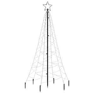 vidaXL Kerstboom met grondpin 200 LED's 180 cm meerkleurig