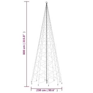 Vánoční stromek s hrotem 3 000 teple bílých LED diod 800 cm - obrázek 9