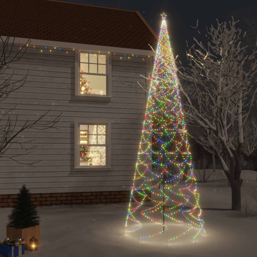 LED-Weihnachtsbaum，Outdoor-Lichterketten，Weihnachtsschmuck/Weihnachtsdekoration  mit Erdnägeln Mehrfarbig 3000 LEDs 800 cm CIW53429MaisonChic