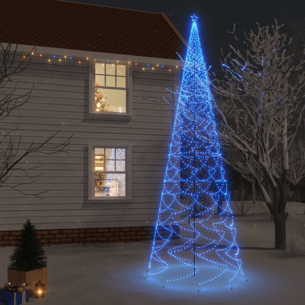 Vánoční strom s hrotem 3 000 modrých LED diod 800 cm