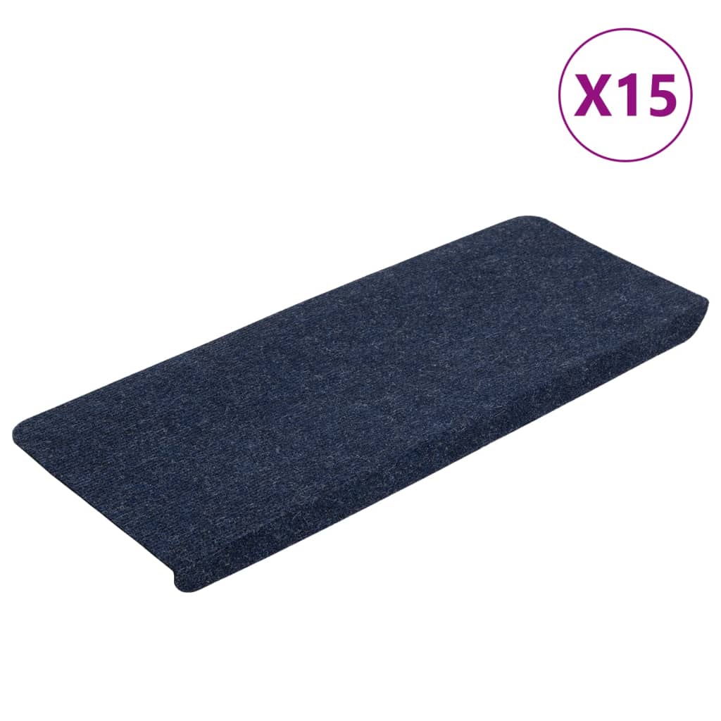 Thumbnail - vidaXL Stufenmatten Selbstklebend 15 Stk. 65x24,5x3,5 cm Blau