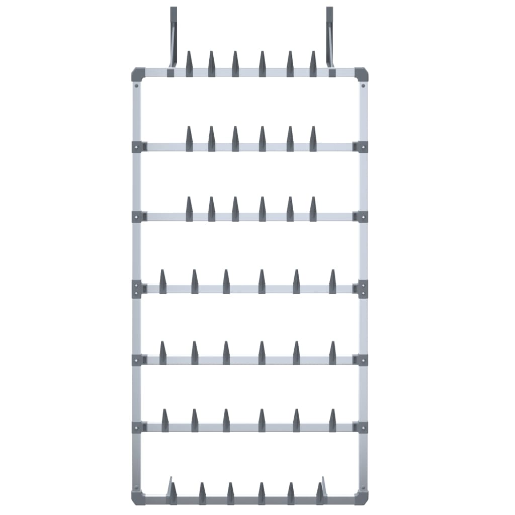 

vidaXL Schoenenrek hangend 66x13x139 cm zilverkleurig