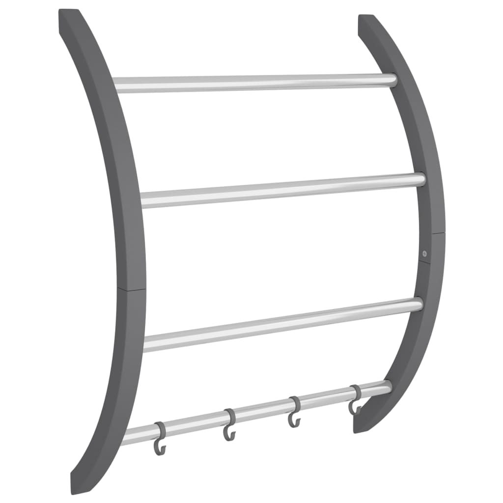 Drying Rack Wall Mounted Hanging Clothes Laundry Drying Rack Aluminum vidaXL - Picture 18 of 23