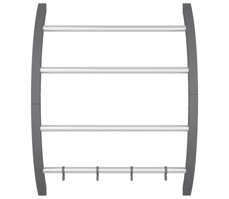 vidaXL Porte-serviettes avec crochets Argent&eacute; 56x16x72 cm Aluminium