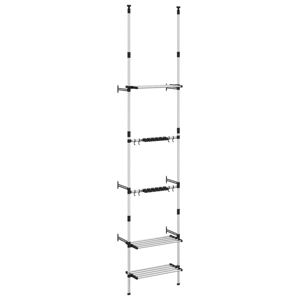 vidaXL Telescopic Garden Rack with 3 Shelves Silver Aluminum