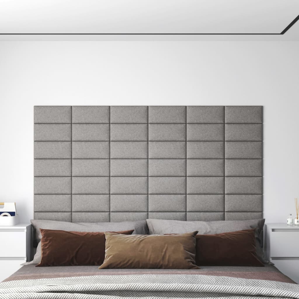 Petrashop  Nástěnné panely 12 ks světle šedé 30 x 15 cm textil 0,54 m²